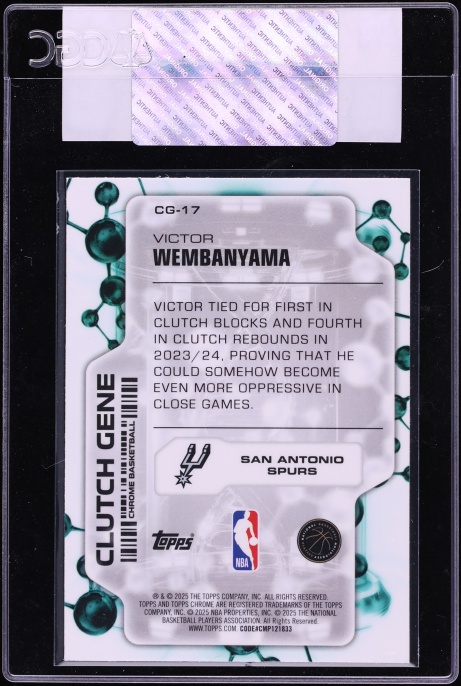 2025 Topps Chrome Clutch Gene Victor Wembanyama #CG-17 CGC AUTH