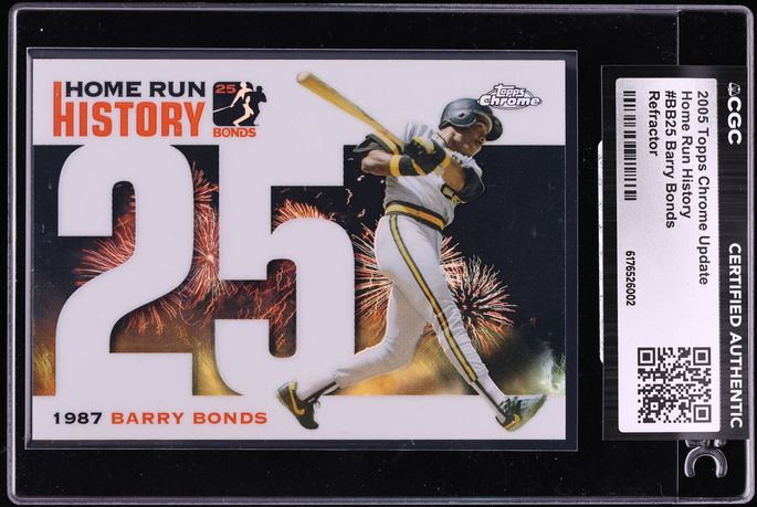 2005 Topps Chrome Update Home Run History Refractor Barry Bonds #BB25 CGC AUTH