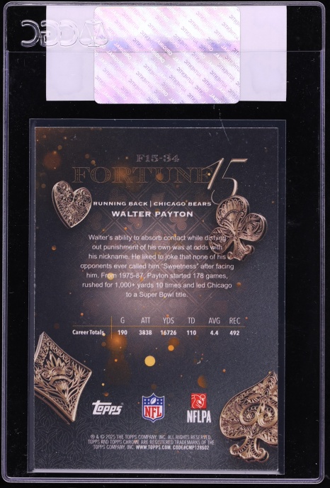 2025 Topps Chrome Fortune 15 Walter Payton #F15-34 CGC AUTH