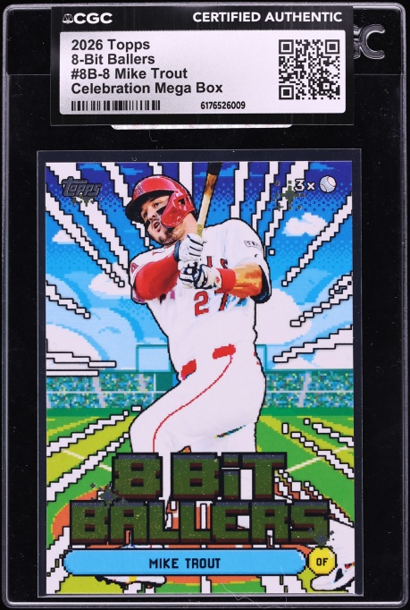 2026 Topps 8-Bit Ballers Celebration Mega Box Mike Trout #8B-8 CGC AUTH