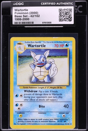 wartortle pokemon card value 42 102 42/102 De Tcg,original De 1999-2000 [1W] Withdraw 1999 Pokemon Base Set Trainer