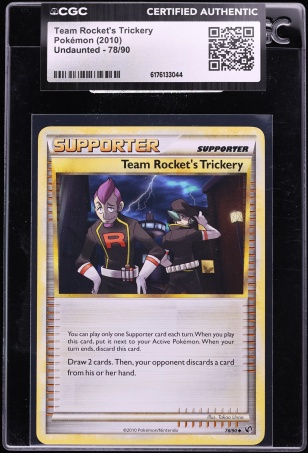 2010 Pokemon HeartGold & SoulSilver Undaunted Team Rocket's Trickery #78 CGC AUTH