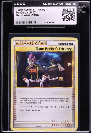 2010 Pokemon HeartGold & SoulSilver Undaunted Team Rocket's Trickery #78 CGC AUTH