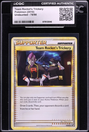 2010 Pokemon HeartGold & SoulSilver Undaunted Team Rocket's Trickery #78 CGC AUTH