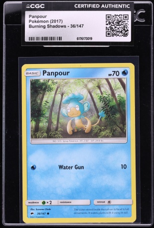 2017 Pokemon Sun & Moon Burning Shadows Panpour #36 CGC AUTH