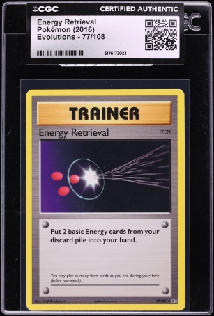 2016 Pokemon Evolutions Energy Retrieval #77 CGC AUTH