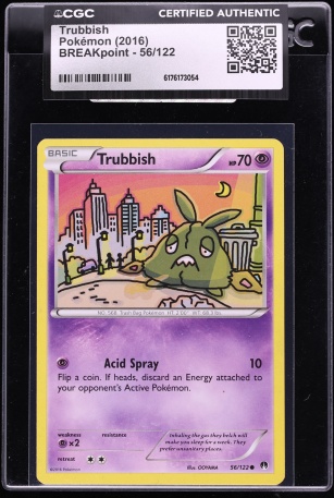 2016 Pokemon XY BREAKpoint Trubbish #56 CGC AUTH