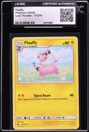 2018 Pokemon Sun & Moon Lost Thunder Flaaffy #77 CGC AUTH
