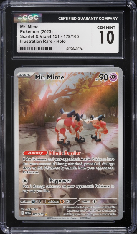 2023 Pokemon Scarlet & Violet 151 IR Mr. Mime #179 CGC 10 GEM MINT