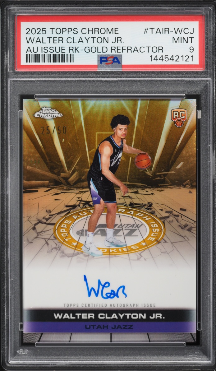2025 Topps Chrome Issue Gold Refractor Walter Clayton Jr. ROOKIE AUTO /50 #TAIR-WCJ PSA 9 MINT