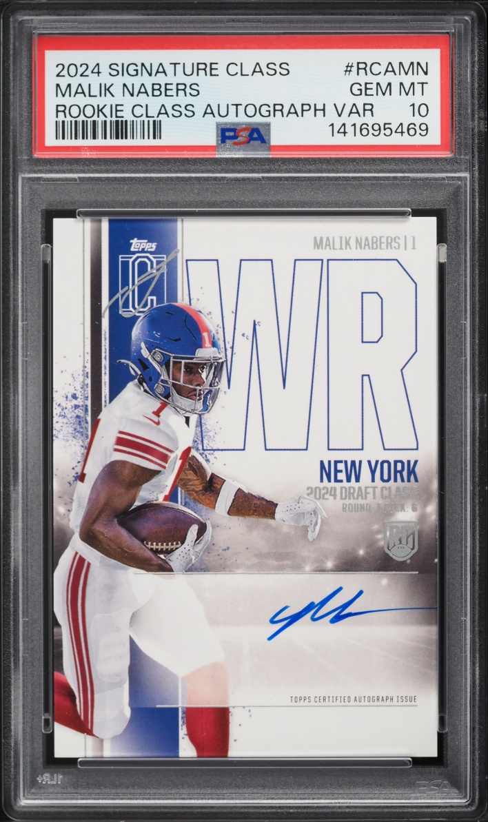 2024 Topps Signature Class Variation Malik Nabers ROOKIE AUTO #RCA-MN PSA 10 GEM MINT