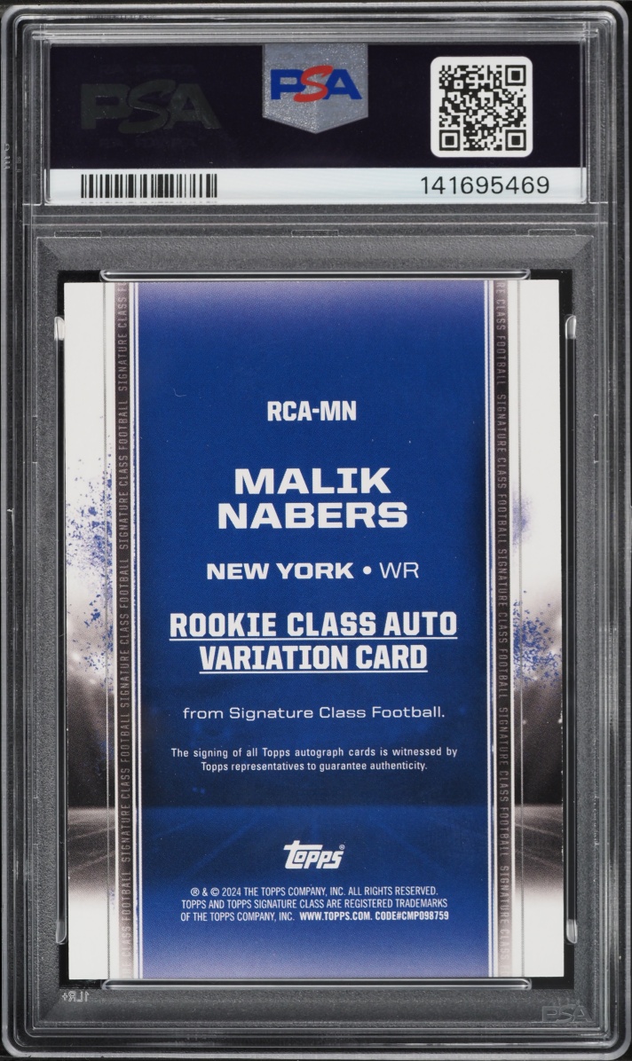 2024 Topps Signature Class Variation Malik Nabers ROOKIE AUTO #RCA-MN PSA 10 GEM MINT