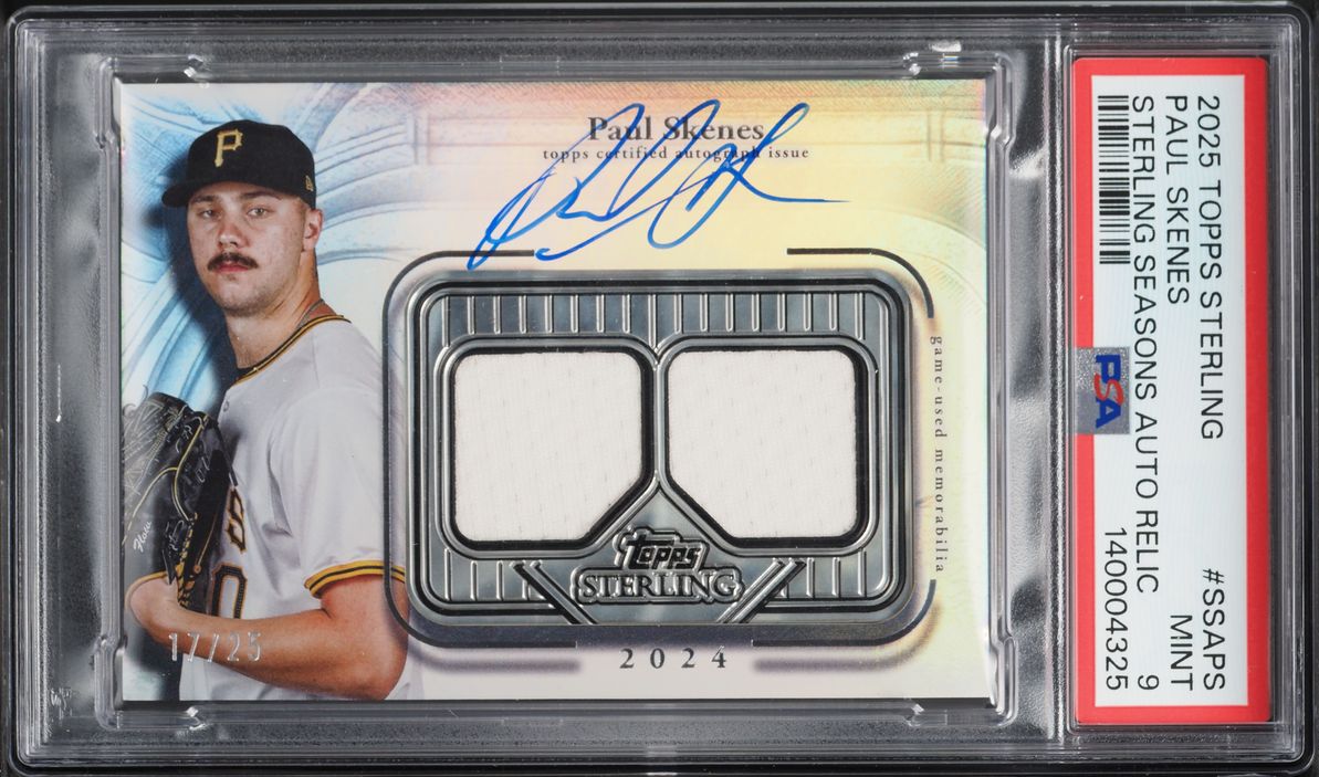2025 Topps Sterling Seasons Paul Skenes PATCH AUTO /25 #SSA-PS PSA 9 MINT