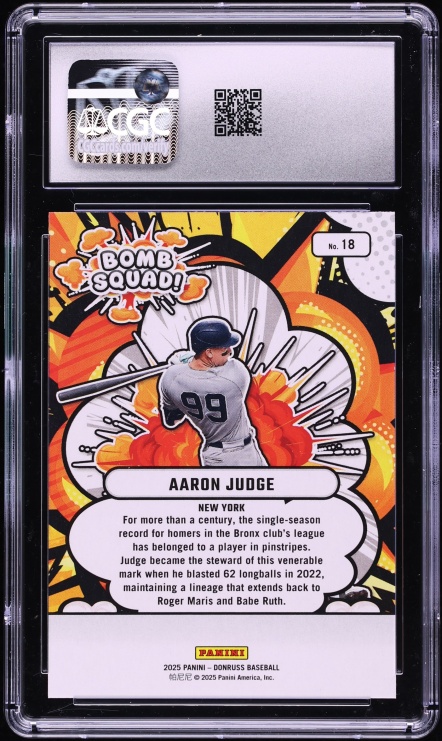 2025 Donruss Bomb Squad! Aaron Judge #18 CGC 10 GEM MINT