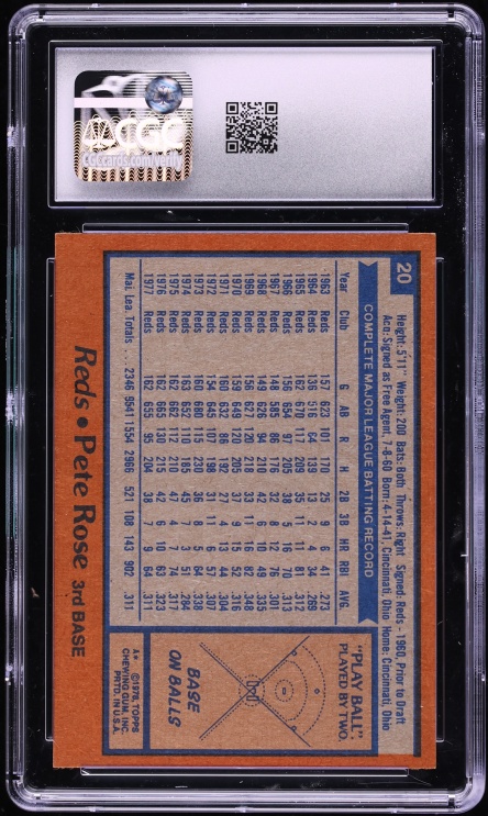 1978 Topps Pete Rose #20 CGC 8 NM-MT