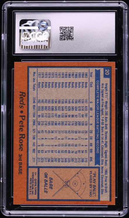 1978 Topps Pete Rose #20 CGC 7.5 NRMT+