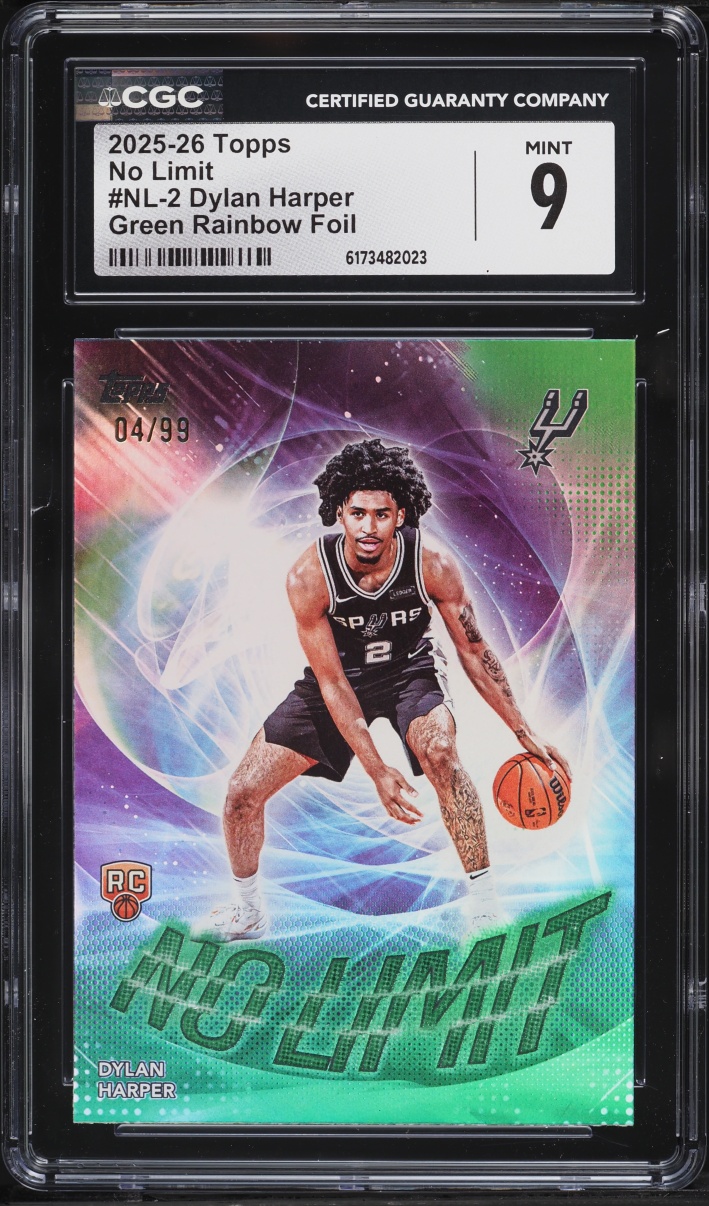 2025 Topps No Limit Green Rainbow Foil Dylan Harper ROOKIE /99 #NL-2 CGC 9 MINT
