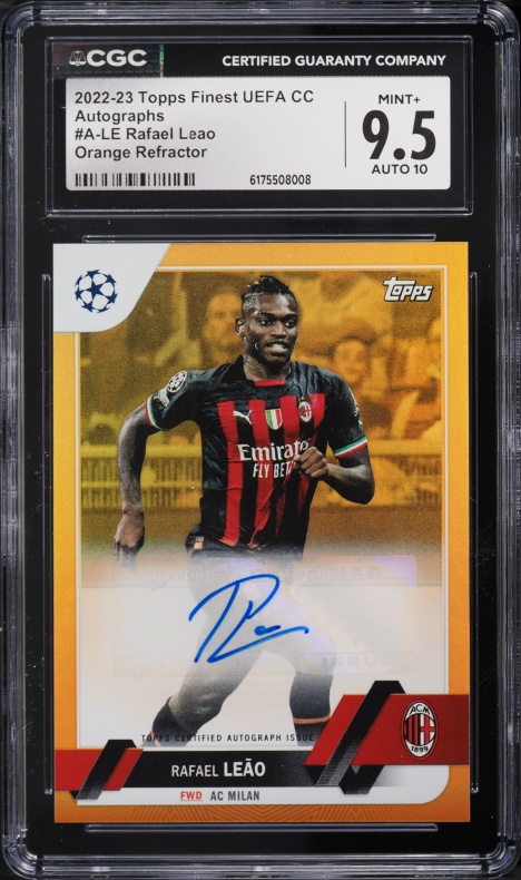 2022 Topps UEFA Club Competitions Orange Rafael Leao AUTO /25 #ALE