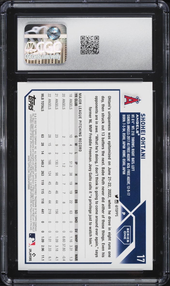 2023 Topps Shohei Ohtani #17 CGC 10 GEM MINT