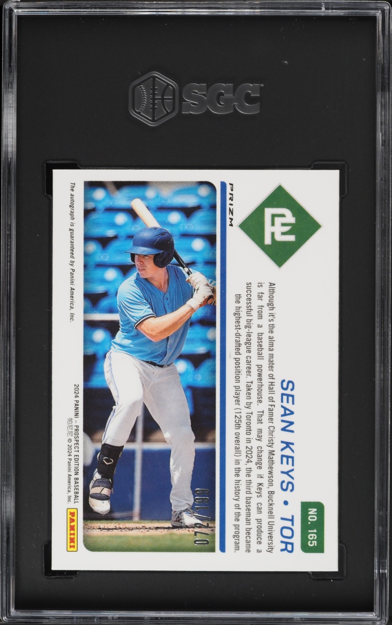 2024 Panini Prospect Edition Red Prizm Sean Keys ROOKIE AUTO /199 #165 SGC 10 GEM MINT