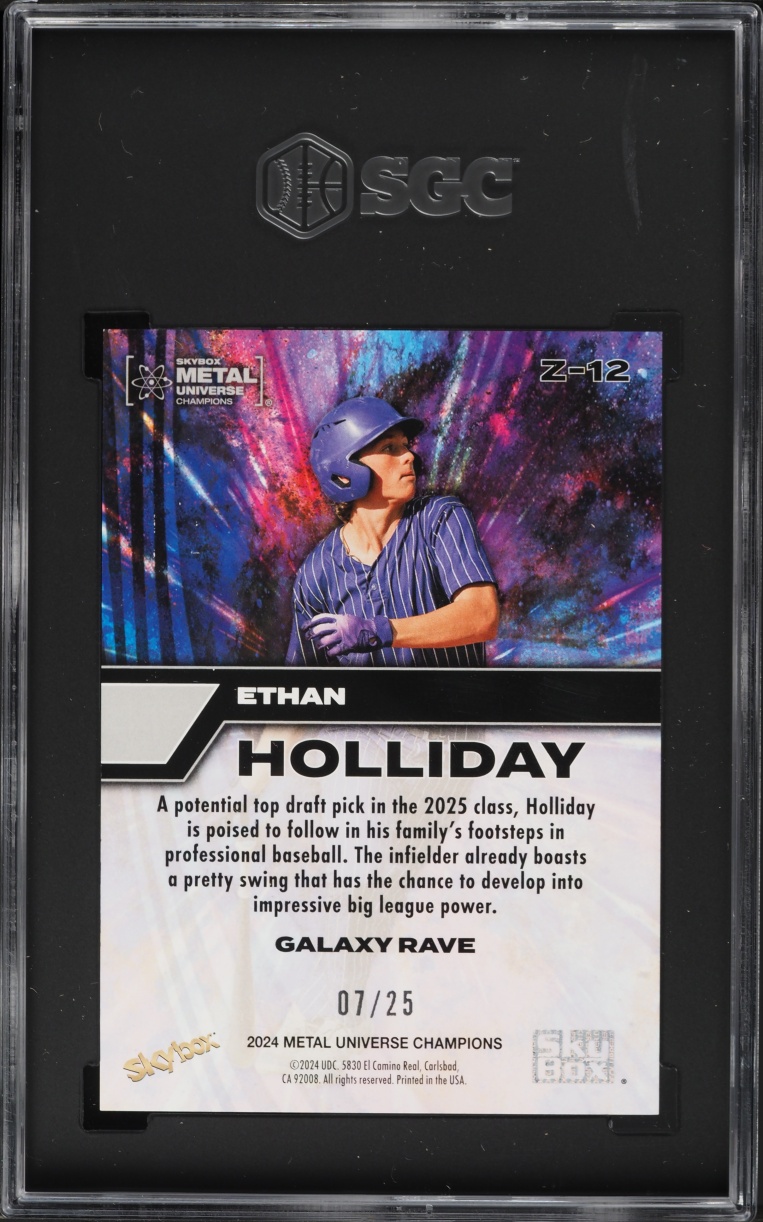 2024 Metal Universe Champions Z-Force Galaxy Rave Ethan Holliday ROOKIE /25 #Z-12 SGC 10 GEM