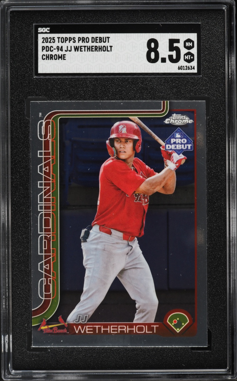 2025 Topps Chrome Pro Debut JJ Wetherholt PROSPECT #PDC-94 SGC 8.5 NM-MT+