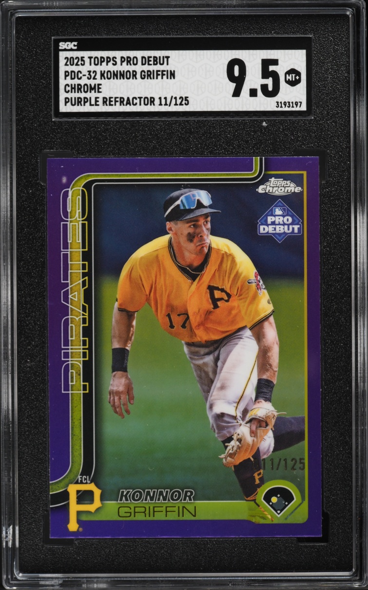 2025 Topps Chrome Pro Debut Purple Refractor Konnor Griffin /125 #PDC-32 SGC 9.5 MINT+