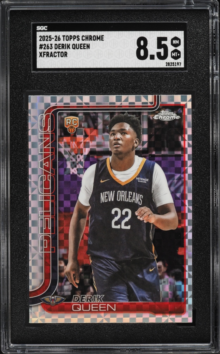 2025 Topps Chrome Xfractor Derik Queen ROOKIE #263 SGC 8.5 NM-MT+