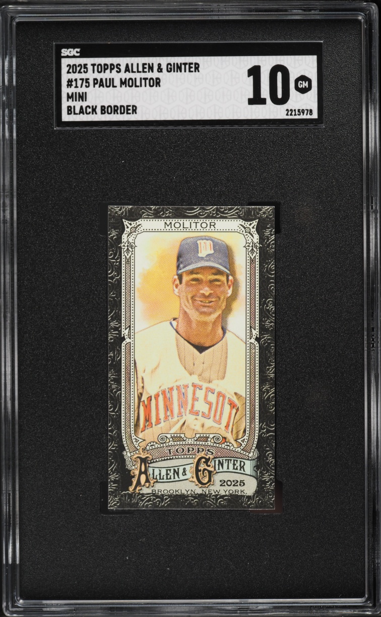 2025 Topps Allen & Ginter Mini Black Border Paul Molitor #175 SGC 10 GEM MINT