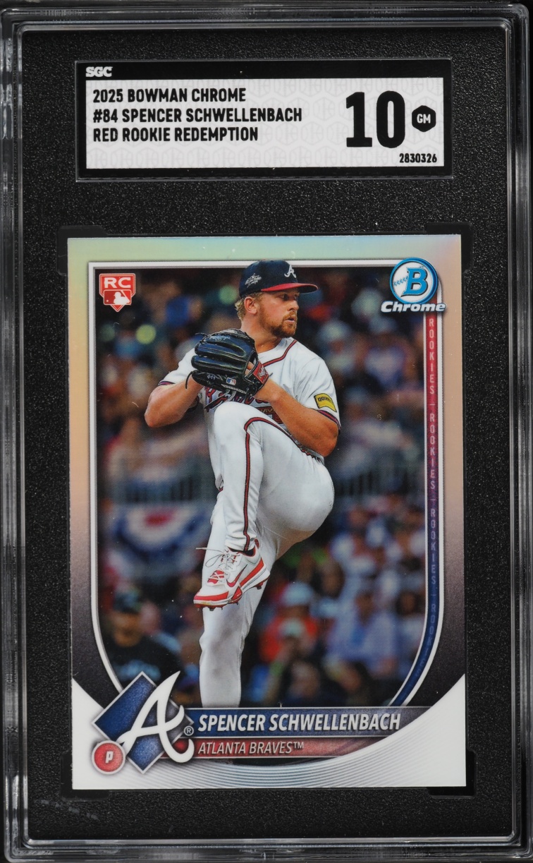 2025 Bowman Chrome Red Redemption Spencer Schwellenbach ROOKIE #84 SGC 10 GEM MINT