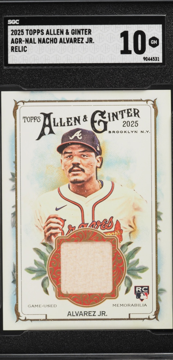 2025 Topps Allen & Ginter Nacho Alvarez Jr. ROOKIE RELIC #AGR-NAL SGC 10 GEM MINT