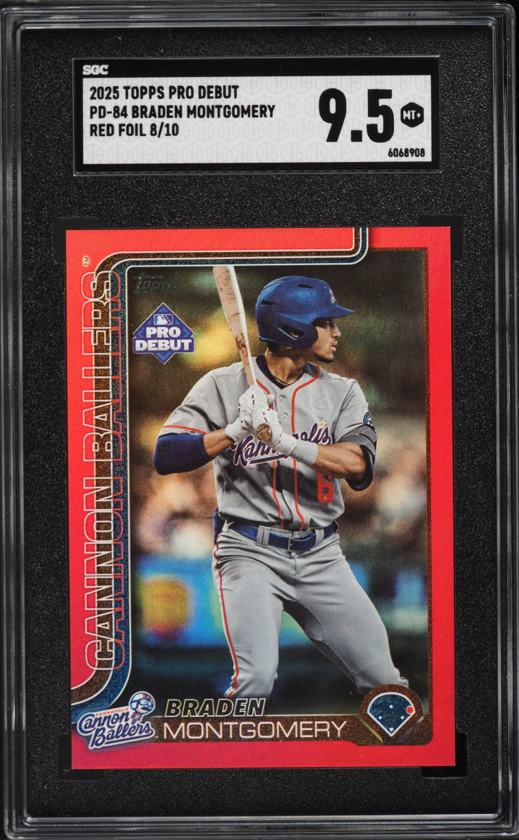 2025 Topps Pro Debut Red Foil Braden Montgomery PROSPECT /10 #PD-84 SGC 9.5 MINT+
