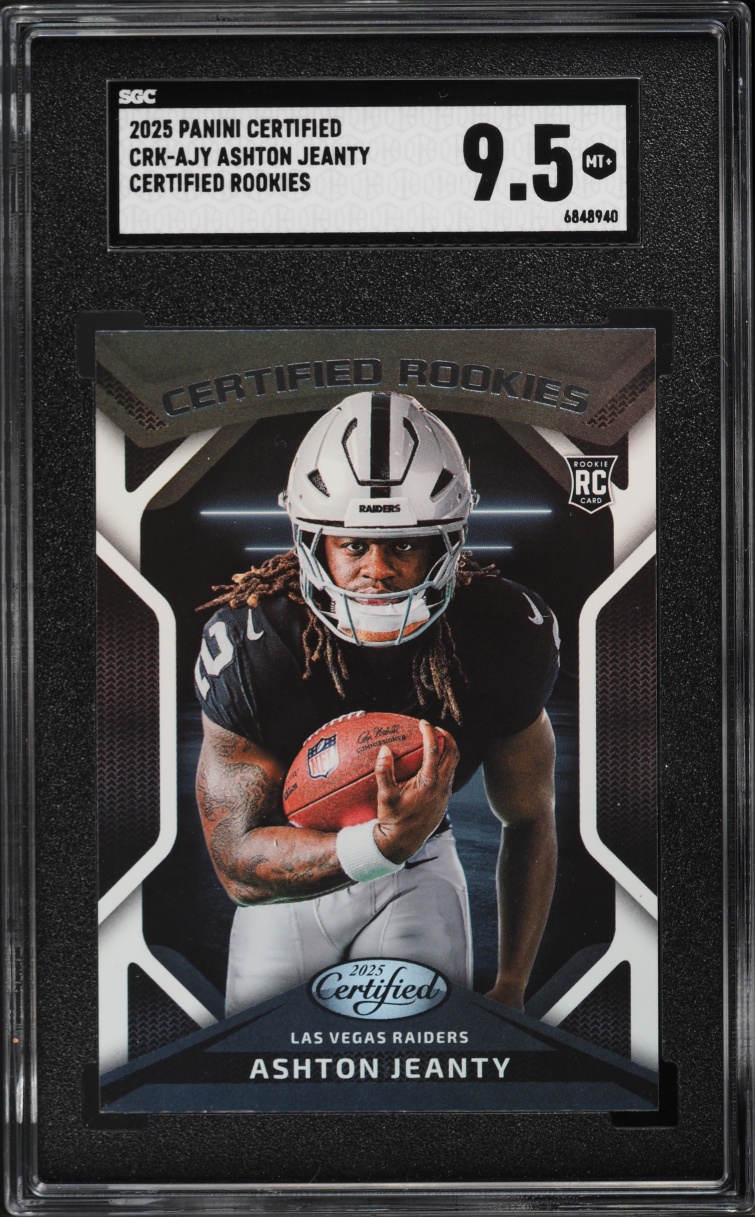 2025 Panini Certified Ashton Jeanty ROOKIE #CRK-AJY SGC 9.5 MINT+