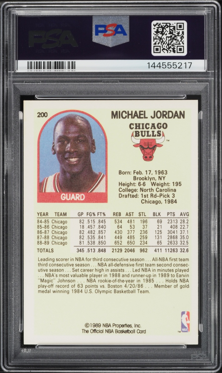 1989 Hoops Michael Jordan #200 PSA 8 NM-MT