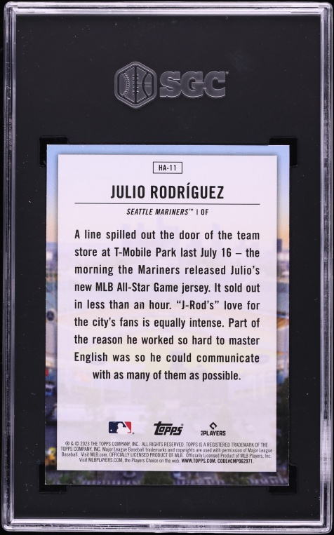 2023 Topps Home Field Advantage Julio Rodriguez #HA-11 SGC 9.5 MINT+