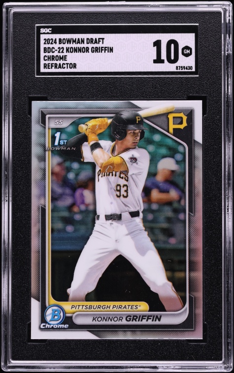 2024 Bowman Chrome Draft Refractor Konnor Griffin PROSPECT #BDC-22 SGC 10 GEM MINT
