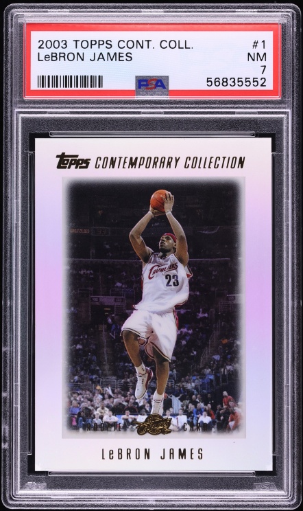 2003 Topps Contemporary Collection LeBron James ROOKIE #1 PSA 7 NRMT