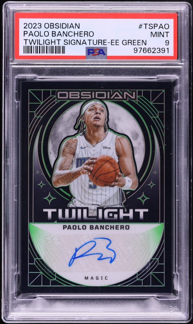 2023 Panini Obsidian Twilight EE Green Paolo Banchero AUTO /25 #TSPAO PSA 9 MINT
