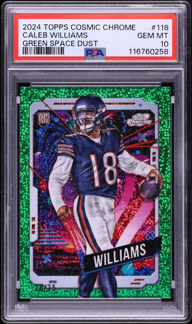 2024 Topps Chrome Cosmic Green Space Dust Caleb Williams ROOKIE /75 #118 PSA 10 GEM MINT