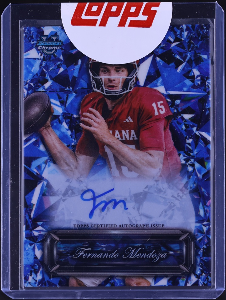 2025 Bowman Chrome University Sapphire Selections Fernando Mendoza ROOKIE AUTO #SS-FM