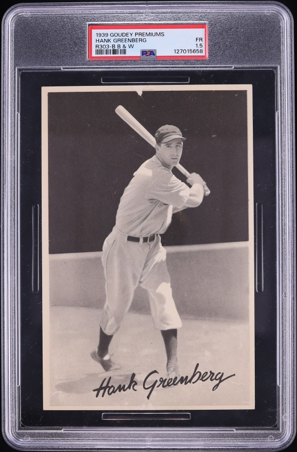 1939 R303-B Goudey Premiums B&W Hank Greenberg PSA 1.5 FR