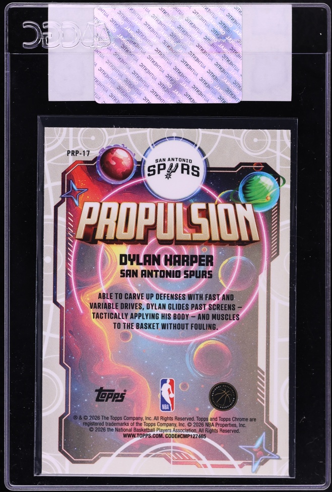 2025 Topps Chrome Cosmic Propulsion Dylan Harper ROOKIE #PRP-17 CGC AUTH