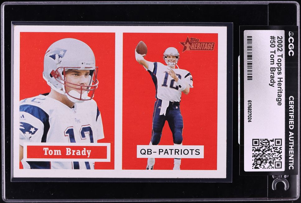 2002 Topps Heritage Tom Brady #50 CGC AUTH