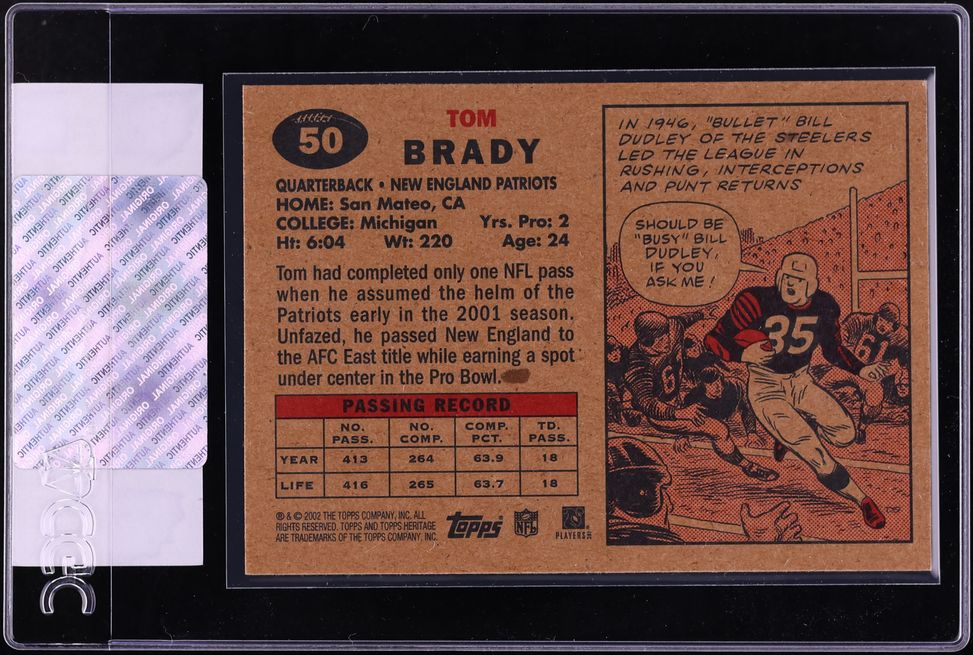 2002 Topps Heritage Tom Brady #50 CGC AUTH
