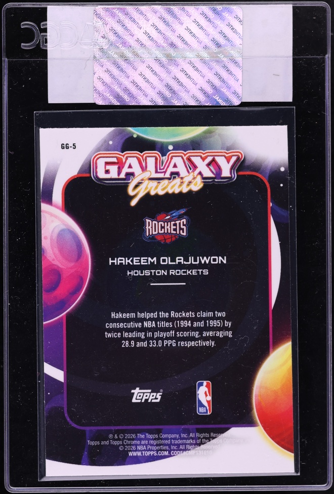 2025 Topps Chrome Cosmic Galaxy Greats Hakeem Olajuwon #GG-5 CGC AUTH