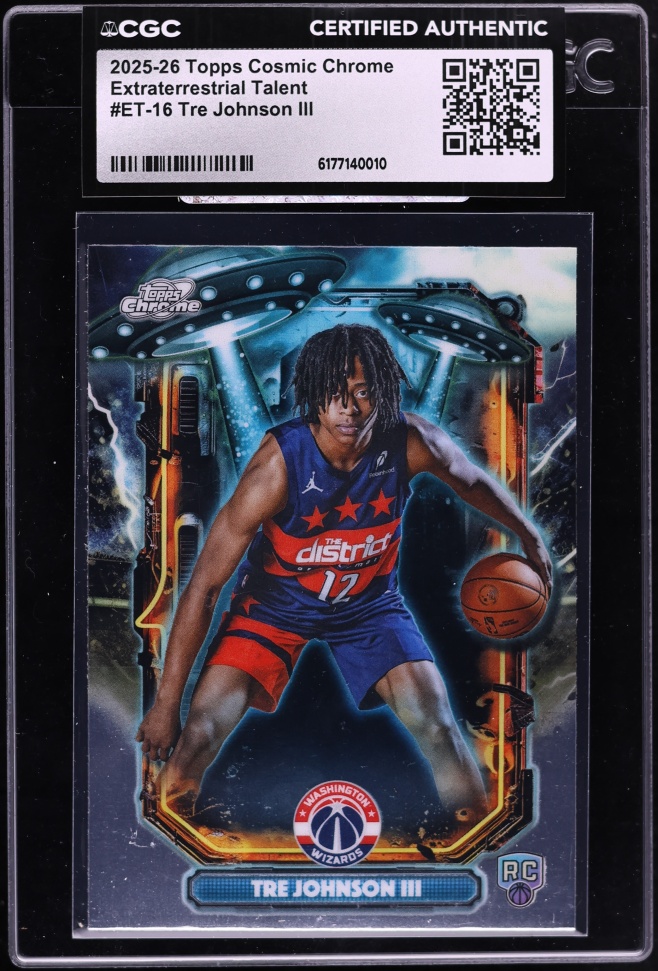 2025 Topps Chrome Cosmic Extraterrestrial Talent Tre Johnson III ROOKIE #ET-16 CGC AUTH