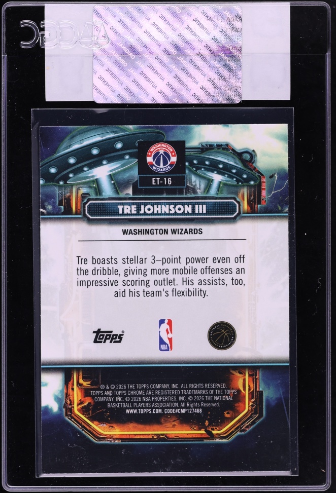 2025 Topps Chrome Cosmic Extraterrestrial Talent Tre Johnson III ROOKIE #ET-16 CGC AUTH