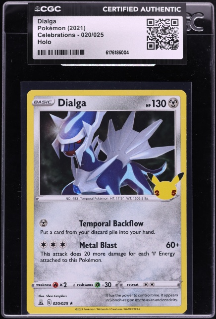 2021 Pokemon Sword & Shield Celebrations Holo Dialga #20 CGC AUTH