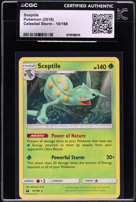 2018 Pokemon Sun & Moon Celestial Storm Sceptile #10 CGC AUTH