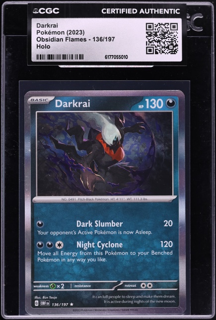 2023 Pokemon Scarlet & Violet Obsidian Flames Holo Darkrai #136 CGC AUTH